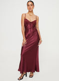 Tineit Fadyen Bias Cut Maxi Dress Burgundy