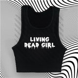 Tineit Y2k Clothes Gothic Aesthetic Cute Sleeveless Camisole Punk grunge Letter Print Grunge Crop Top E-girls Corset Tank Top Baby Tee