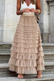 Tineit Mesh A-line Tiered Skirt