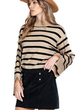 thanksgiving outfit Tineit Casual Striped Turtleneck Sweater Women Knitted Loose Long Sleeve Thin Pullover Sweaters Female Autumn Chic All-matching Outwear