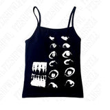 Tineit Daily Summer Vintage emo Harajuku Metal Rock Sleeveless O-neck Halter tops Woman Y2K print Punk Gothic Sport Sling Retro Singlet