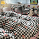 Tineit Ins Nordic Duvet Cover Set 2024 Summer New Twin Queen Size Kids Adult Flat Sheet Pillowcase No Filler Fashion Bed Linens