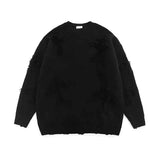 thanksgiving outfit Tineit Fall Long Sleeve Hole Knit Sweaters Women Y2K Fashion Streetwear Tassels O Neck Solid Pullovers Bf Korean Oversized Loose Jumper