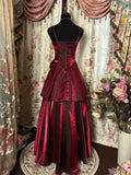 Tineit Wine Red Straps Sweetheart Vintage Style Party Dress, Wine Red Prom Dress BBD  (PRE-ORDER)