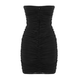 Tineit Black Signature Ruched Mini Dress