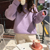 Tineit 2024 Fall Fashion Candy Colors Sweater