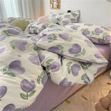 Tineit Floral Dream Bedding Set Soft Cotton Duvet Cover Queen King Size Pillowcase Bed Linens