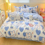 Tineit Cute Kids Bedding Set Rabbit Dinosaur No Filler Single Queen Size Duvet Cover Flat Sheet Pillowcase Girls Boys Comforter Duvet