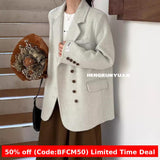 winter outfits men Korean Style High-Grade Double-Sided Cashmere Coat 2024 Autumn and Winter Small Woolen Women's Suit Jacket