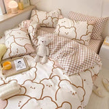 Tineit Ins Style Fashion Butterfly Bedding Set For Girls Boys Double Size Flat Sheet Duvet Cover Pillowcase Bed Linen Home Textile