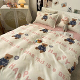 Tineit Ins Nordic Pastoral Style blue Floral Duvet Cover With Pillow Case Princess Bed Sheet Kids Girls Bedding Set King Queen Cute