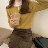 soulja boy outfits Spring and Autumn Simple Knitted Cardigan Women's College Style Loose Long Sleeve Solid Color Top Outer Sweater