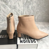 cold weather outfits Tineit ankle boots women Pointed toe bootie 5cm Thick heel botines mujer chaussures femme Spring A1439