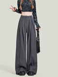 christmas outfit Tineit Women's Grey Baggy Suits Pants Vintage Y2k Pants Harajuku Aesthetic Office Ladies High Waist Trousers Fashion 2000s Clothes 2025