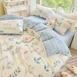 Tineit Floral Bedding Set with Duvet Cover No Filling Flat Sheet with Pillowcases 2024 New Kids Queen Full Size Boys Girls Bed Linen