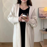 thanksgiving outfit Tineit Casual Knitted Long Hooded Cardigan Women Korean Loose Solid Single-Breasted Sweaters Female Autumn Chic Elegant Daily Outwear