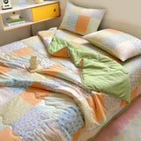 Tineit 2024 New Summer Water Washed Glutinous Cotton Summer Bedding Cover Set of Four Pieces