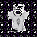 Tineit Y2k American style two pieces high street Retro Grunge Gothic Skull Print White T-shirt Trashy 2000s Style T-shirt  Harajuku