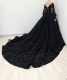 Tineit Puffy Sleeve Prom Dress Luxury 3D Flower Long Train Vestidos De Fiesta Gothic Ball Gown Wedding Dress فساتين سهرة-(PRE-ORDER)