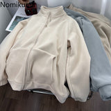 Tineit Fall Winter Clothing Thicked Jackets for Women Stand Neck Zipper Warm Outwear Streetwear Casual Coat Fashion Oversized Y2k Tops