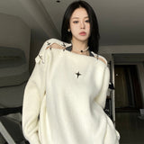 Tineit 2024 Fall Fashion Fairy Off Shoulder Sweater