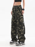 christmas outfit Tineit Women's Camouflage Baggy Cargo Pants Vintage Y2k Harajuku Aesthetic Streetwear Oversize Pants High Waist Trousers 2000s Clothes