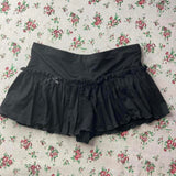 Tineit Y2K Mini Skirt Ladies low waist layered pleated black sexy retro A-line pleated skirt casual short summer skirt emo