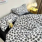 Tineit Cute Bear Bedding Set No Filler Ins Korean Style Duvet Cover Pillowcase 2024 New Single Full Size Kids Adult Soft Bed Linen