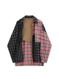 christmas outfit Tineit Turn-Down Neck Long Sleeve Patchwork Plaid Shirts Women Autumn Oversize Button Up Shirt Korean Fashion Casual Outwear Tops