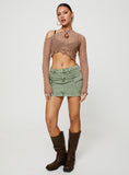 Tineit-Zakai Cargo Denim Mini Skirt Green