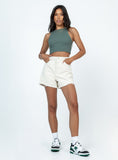 Tineit Elena Denim Shorts Cream 2024 New Pant