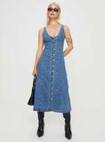 Tineit Midler Denim Midi Dress Mid Blue