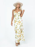 Tineit Emily Maxi Dress White / Yellow Floral