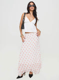 Tineit-Dancing In A Field Maxi Skirt Pink Floral