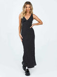 Tineit Nellie Maxi Dress Black Polka Dot