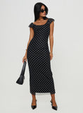 Tineit-Sandberg Maxi Dress Black Polka Dot