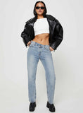 Tineit-Holly Asymmetric Straight Leg Jean Light Wash Denim Lower Impact