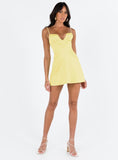 Tineit Della Mini Dress Butter Yellow