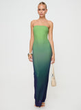 Tineit Stolen Love Strapless Maxi Dress Blue / Green Ombre