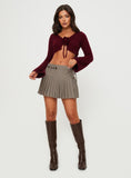 Tineit-Tarnya Plaid Mini Skirt Brown