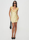 Tineit Butacup Frill Mini Dress Yellow