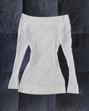 Tineit Casual solid color knitted sweater button decoration retro Y2K long sleeve top one shoulder rock high street punk womens sweater