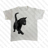 Tineit Aesthetic Short Sleeve T-Shirt Y2k Clothes Gothic Emo Girl Croped Tops Fun Kitten Print Vintage Women Casual Baby Tee Streetwear