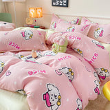 Tineit Summer Bedding Set 2024 Ins Twin Queen Duvet Cover Flat Sheet Pillowcase No Filler Girl Boys Hotel Home Bed Linens