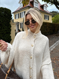 Tineit Casual Solid Cardigan Women Sweater Office Long Lantern Sleeve Oversized O-neck Pullover Long Sleeve Top 2025 Autumn Jumpers