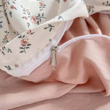 Tineit Romantic Tulip Pink Bedding Set Bed Flat Sheet Pillowcase Twin Full Queen Princess Style Bed Linen Kids Girls Floral Duvet Cover