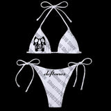 Tineit Sexy Women skeleton Y2k Graphic Swimwear Bikini Set Bra Tie Side G-String Thong Beach e Suit Swimsuit Bathing Suit Swimming Suit