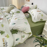 Tineit Floral Dream Bedding Set Soft Cotton Duvet Cover Queen King Size Pillowcase Bed Linens