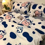 Tineit Cute Rabbit Bedding Set No Filling Pink Blue Boys Girls Favorite Single Double Duvet Cover Flat Sheet Pillowcase Kit New 2024