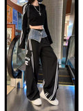 christmas outfit Tineit Women Black Gothic Pants with Skirt Baggy Emo Parachute Pants Harajuku Japanese 2000s Style Y2k Vintage Trousers Fashion Clothes